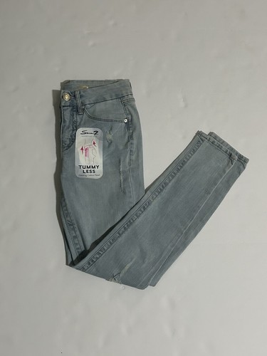 Seven7 Jeans Women's Sz 2 Tummyless High Rise Skinny Light Wash Distressed Denim