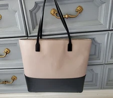 Kate Spade Colorblock Wright Place Karla Large Tote - Black and Almondine