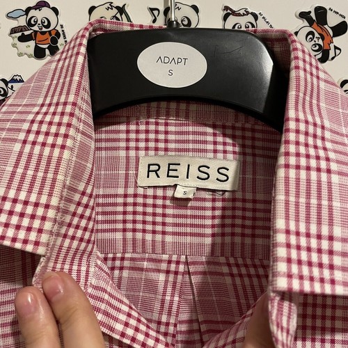 REISS Red/white Casual Long Sleeve Mens Shirt Size S - Picture 6 of 7