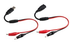 1Set Alligator Clips Female and Male to USB Tester Detector Power Supply Adapter