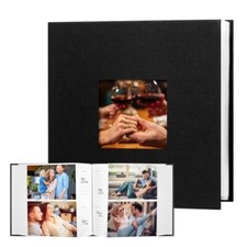 Photo Album 4x6 240 Photos with Writing Space, 4x6 Photo Album Leather Black