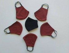 Pack of 6 reusable washable face mask - Dark-Orange  Black