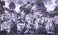 Sermon on Mount/Healing the Leper, Cosimo Rosselli, Magic Lantern Glass Slide