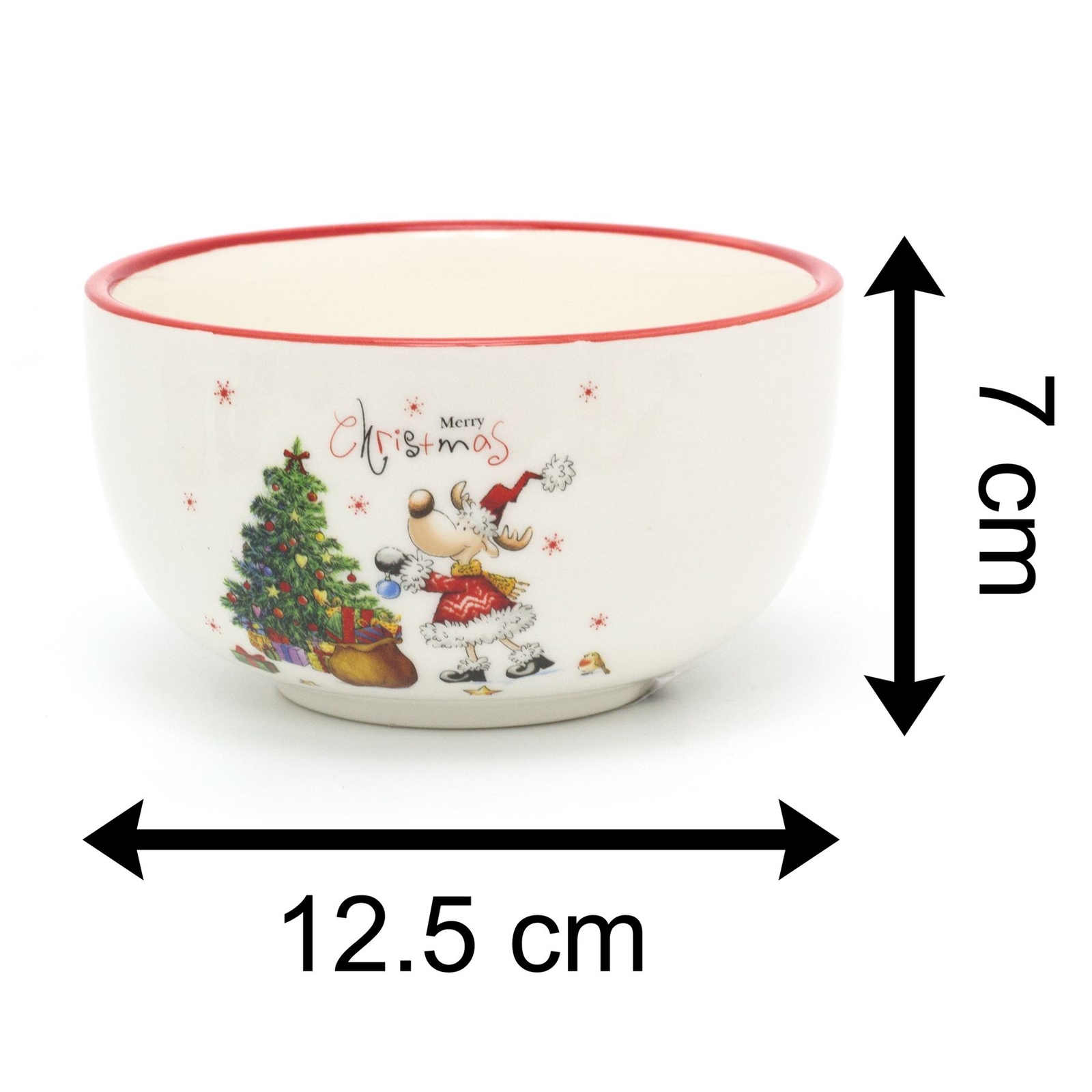 Christmas Snack Nibbles Bowl Festive Serving Ceramic Dish Christmas