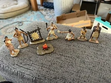 Lot Of 8 Powhatan Indians Mini Figurine Safari Ltd Toys  Fire