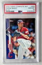2020 Topps Complete Shane Bieber Blue Foil #304 PSA 10 Pop 1