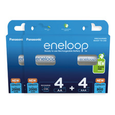 16x Panasonic Eneloop Mix 4xAA 2000mAh + 4xAAA 800mAh Rechargeable Batteries 6.00 per battery