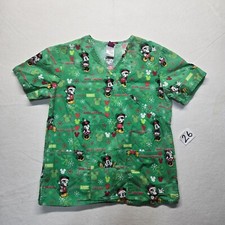 Disney Mickey Mouse Minnie Minnie Mouse Christmas Scrubs Top Official S Small
