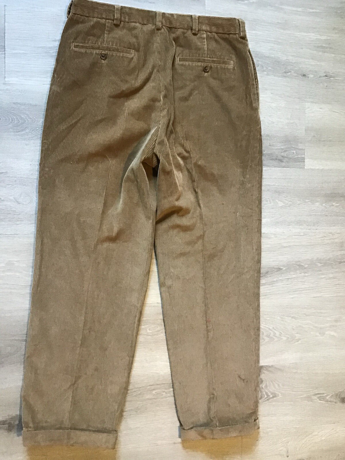 Brooks Brothers Pants Mens 36x30 Brown Elliot Corduroy Trousers Cuffed Pleated thumbnail 2