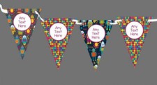 Fun Children's Robots Lights Personalised Children's Birthday Party Bunting