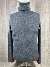 Sag Harbor Black Long Sleeve Turtleneck Sweater Lightweight Casual Womens SZ L