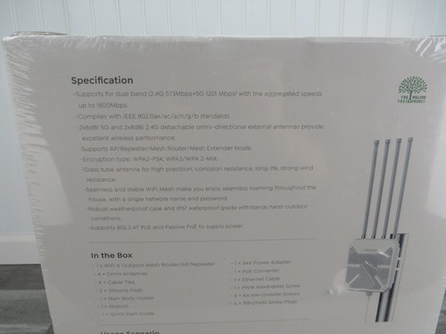 WAVLINK Outdoor WiFi 6 Wireless Access Point, AX1800 WiFi 6 Extender Router NEW - Picture 23 of 24