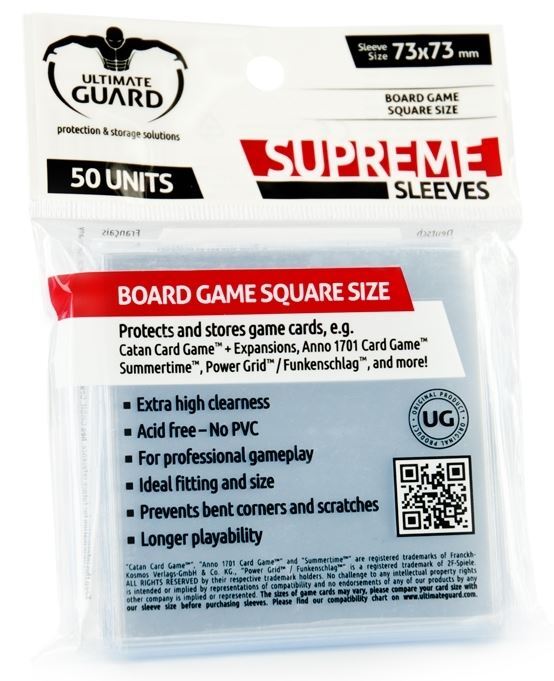 supreme card sleeves Ultimate Guard Supreme Square Board Game Sleeves [10 Packs]