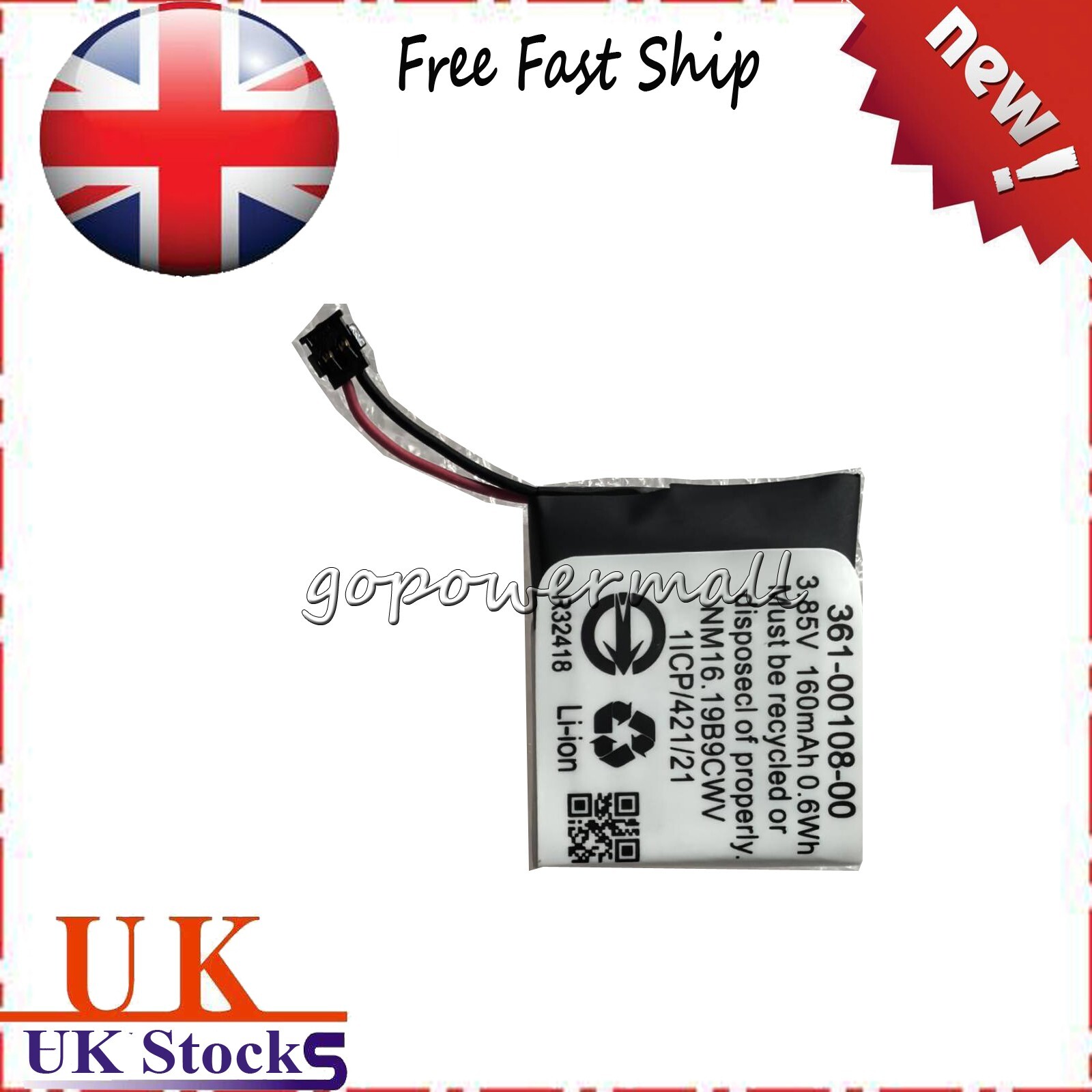 3.7V 160mAh Smartwatch Battery For Garmin Vivoactive 3, Vivoactive 3 Music,