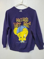 Vtg Vintage Looney Tunes 1996 Don't Mess Wit Me Tweety Bird Crewneck Sweatshirt