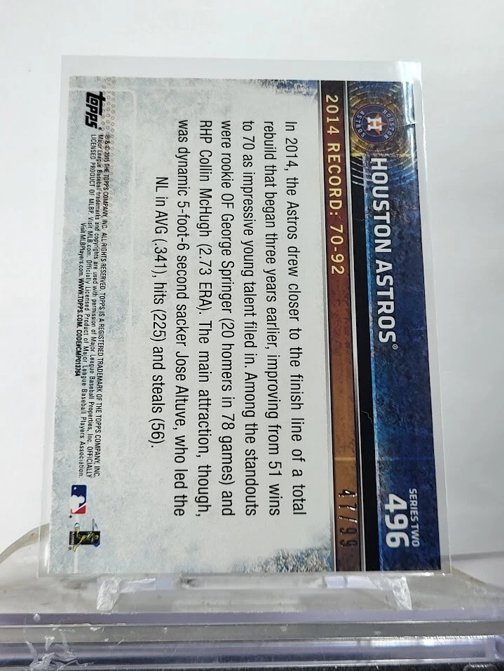 Topps Foil #496 Houston Astros 2015/99 Foto 2 de 2