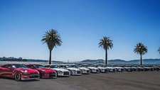 Cars nissan white gt r Desk Mat Stitched