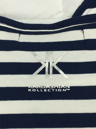 Kardashian Kollection Striped Navy Nautical Sailor Tank Top Shirt Size Small S - Picture 10 of 10