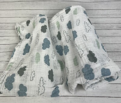 ADEN ANAIS Muslin Swaddle Baby Blanket Lovey Blue Gray