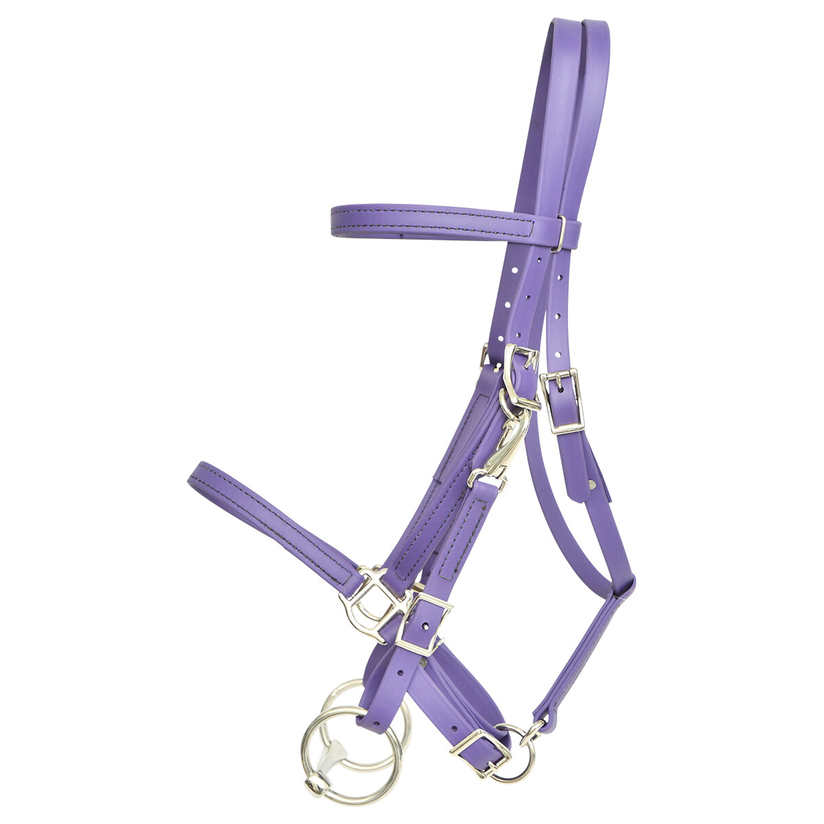 HORSE SIZE-READY MADE-Purple HALTER BRIDLE with BIT HANGER Made of