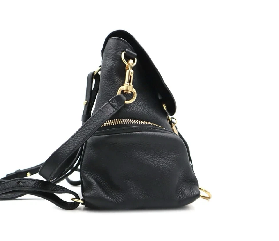 See By Chloe Black Leather Olga Convertible Handbag Mini Backpack Purse - Image 4 of 4