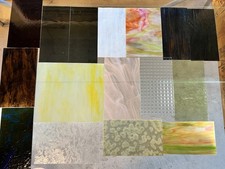 Premium Stained Glass Sheets Variety Lot Craft Mosaic Scraps and Cut Offs