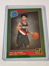 2018-19 Panini Donruss #186 Anfernee Simons Green Flood Rated Rookie RC Blazers