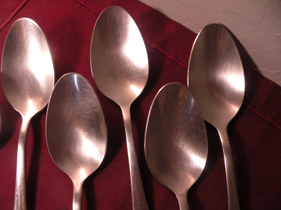 Set Of 6 Towle BLAINE Oval SOUP SPOONS Stainless Flatware Vietnam 7 3/4" - Image 3 of 4
