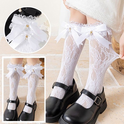 Lace Lolita Sock Bowknot Lace Bowknot Socks New Fashion Girl Long Socks - Bild 4 von 12