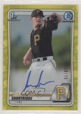 2020 Bowman Chrome Prospects Yellow Refractor 28/75 Aaron Shortridge Auto 4s2