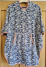 Girls Fatface Toweling Cover Up Blue/white Fish Print 10/11yrs