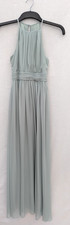 David's Bridal Dress Womens UK 14 Maxi Sage Green Maid Of Honour Prom Evening