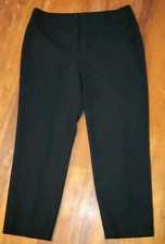 Talbots Pants Womens 10P Black Flat Front Straight Leg Signature Trousers Slacks