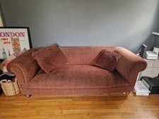 Tetrad Chesterfield Sofa Large Red Brown Textured Fabric Good Condition 3 Seater