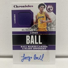 2017-18 Panini Chronicles - Signature Swatches Lonzo Ball Pink /49 (AU, MEM, RC)