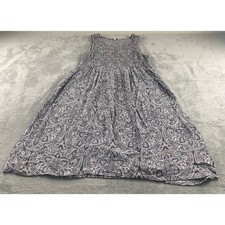 Croft & Barrow Womens Large Purple Paisley Smocked Sleeveless Maxi Dress Boho