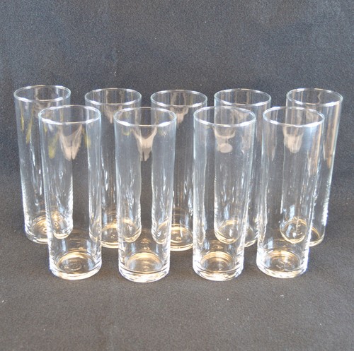 Libbey VTG Lot of 9 Clear Straight Sided Collins/Zombie/Highball/Mojitos Glass