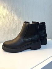 NEW Blowfish Malibu Vera Cosy Vegan Leather Chunky Ankle Boots Black Size 5 38