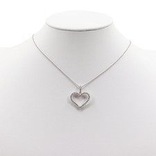 Ladies 14k White Gold Diamond Heart Necklace