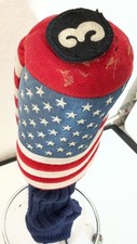 Red White And Blue American Flag 3FW Headcover Fair Condition CHEAP