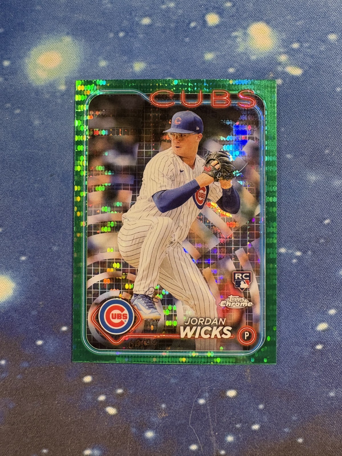 Jordan Wicks 2024 Topps Chrome #67 Green Sonar Refractor /99 Rookie Card RC Cubs