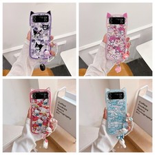 Cute Cartoon Printed Chain Shockproof Case Cover For Samsung Galaxy ZFlip6 5 4 3