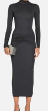SEROYA Women's Gray Fina Tea Length Dress Size M