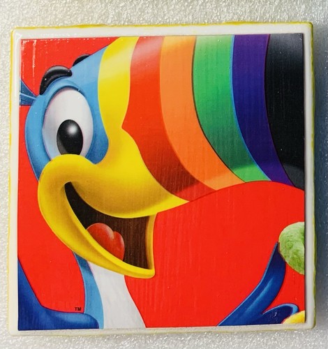 Tile Coasters 4 pc. set Froot Loops Themed Upcycled Cereal Box Handmade - Picture 7 of 7