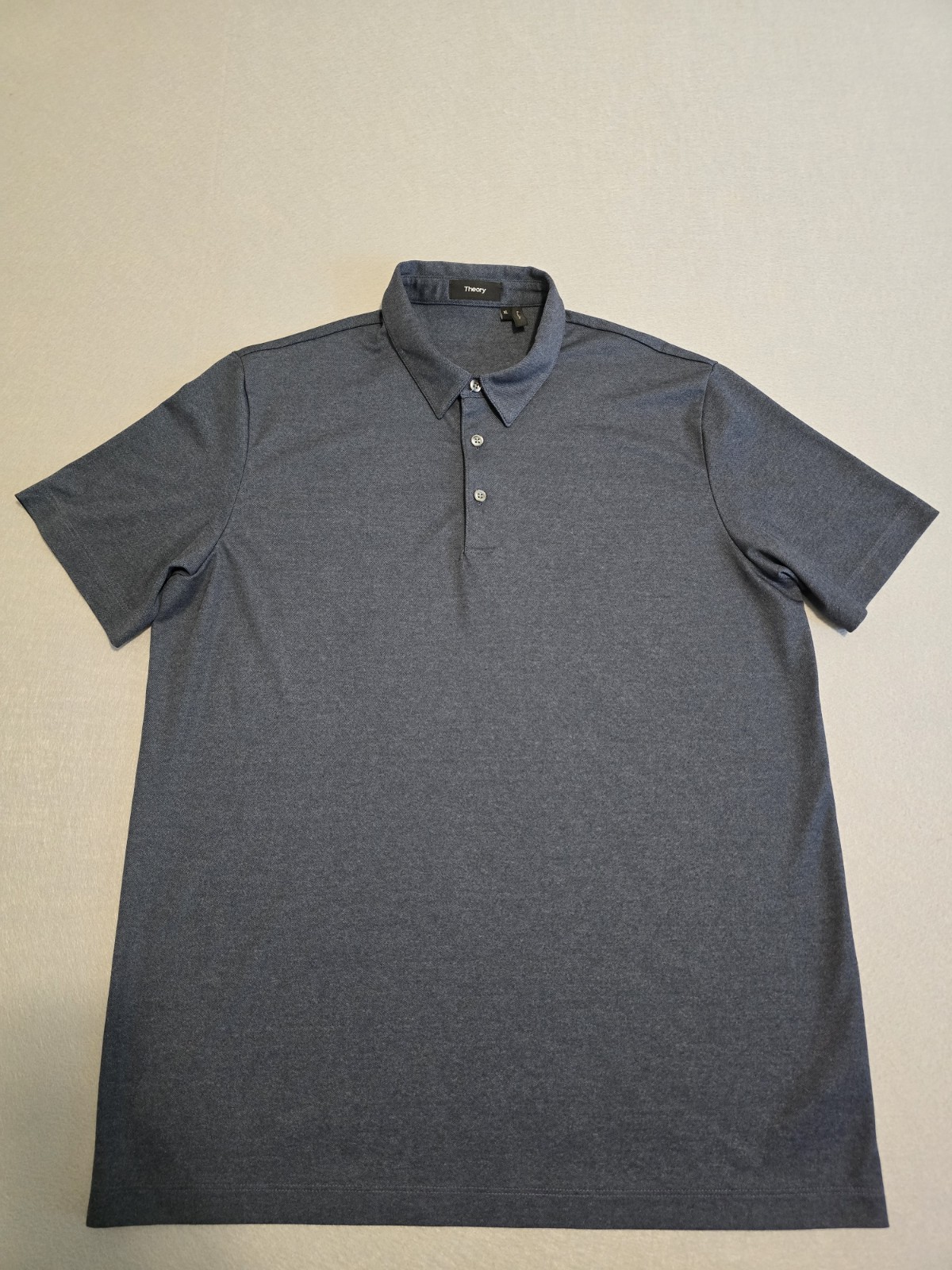Theory Bron B. Atlas Piqué Polo Men's Size XL Navy Blue Cotton Blend NWOT