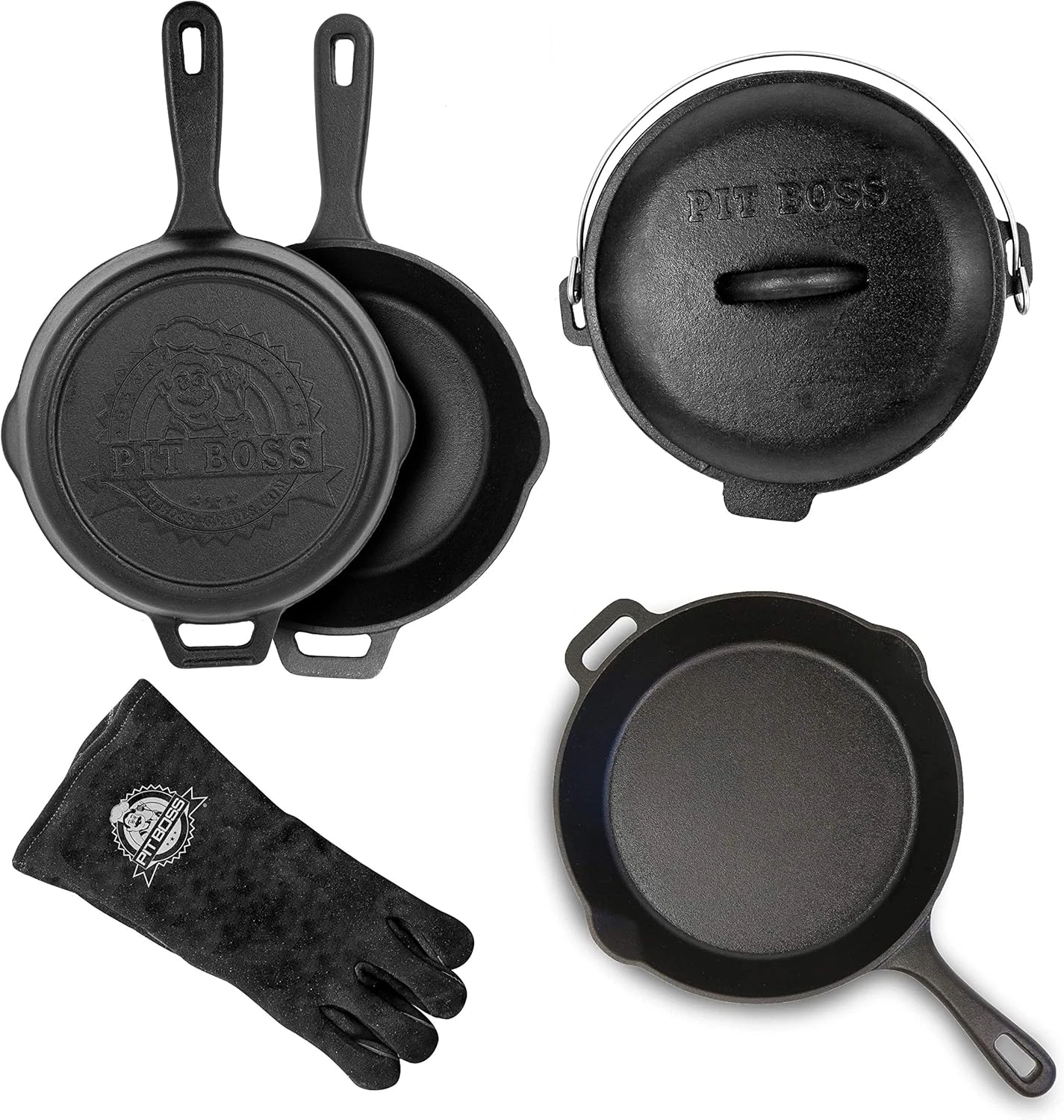 Essential 6-Piece Black Cast Iron Cookware Starter Kit