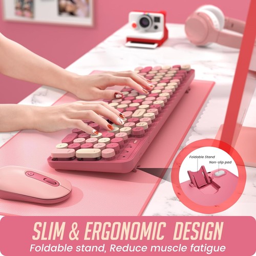 Computer Wireless Full-Sized Keyboard Typewriter and 2.4GHz Optical Mouse Combo - Afbeelding 2 van 8