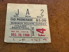 1966 St John's Red Storm Duquesne Dukes Basketball Ticket ECAC Tournament 12/28
