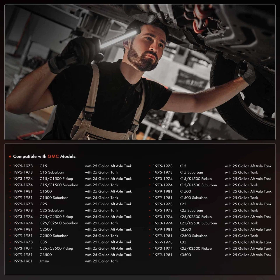 Tanque de combustível de 25 galões com anel de bloqueio para GMC C15 C25 C1500 K15 K25 Suburban Jimmy - Imagem 3 de 4
