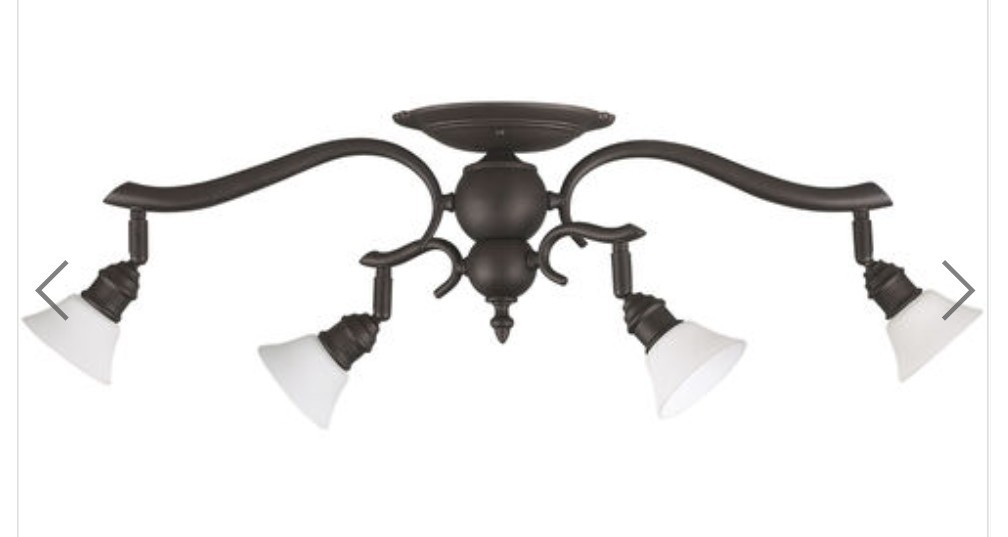 Canarm IT217A040RB10 Bronze Addison 4-Light 27"W Ceiling Or Wall Mount